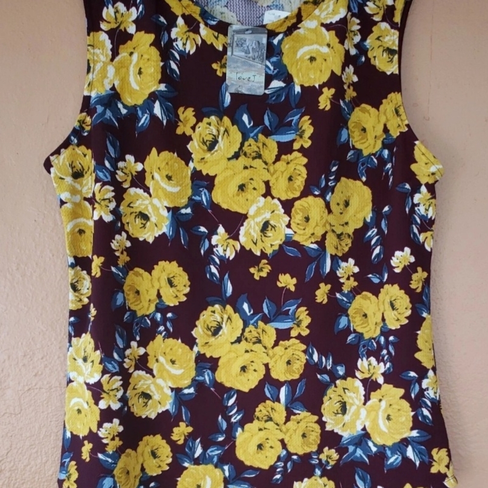 Love J Women Blouse 3X Plus Burgundy Floral